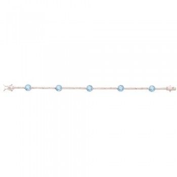 Jilco Blue Topaz and Diamond Bracelet