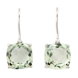 Jilco Green Amethyst and Diamond Earrings