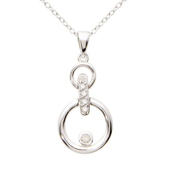 Jilco Sterling Silver Contemporary Diamond Necklace