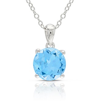 Jilco Blue Topaz Solitaire Pendant