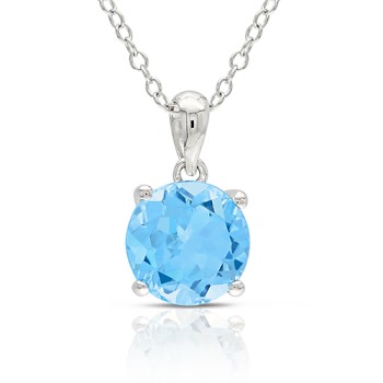 Jilco Blue Topaz Solitaire Pendant