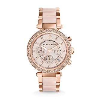 Michael Kors Ladies Parker Rose Gold-Tone SS Watch, Rose-Gold Dial