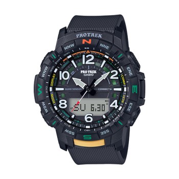 Casio Mens Pro Trek Ana-Digi Quad Sensor Smartphone Link Watch, Black